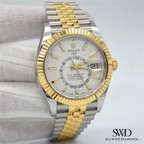 rolex sky dweller white face jubilee